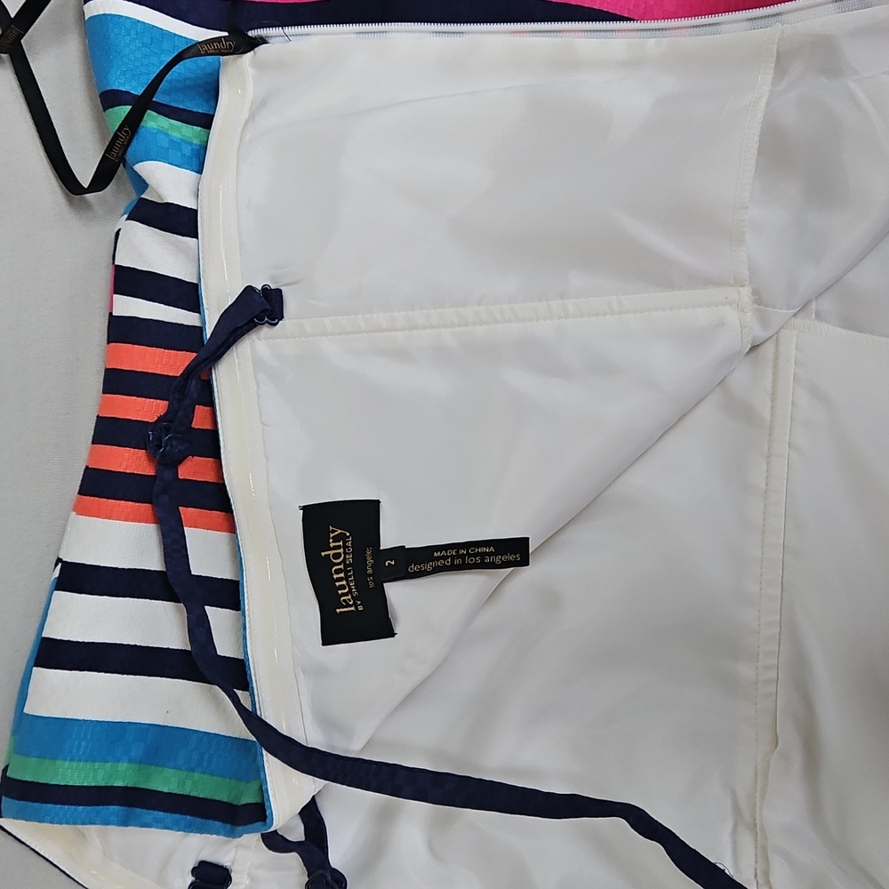 LAUNDRY by Shelli Segal Striped Convertible/Strapless Peacock Dress - Picture 14 of 15